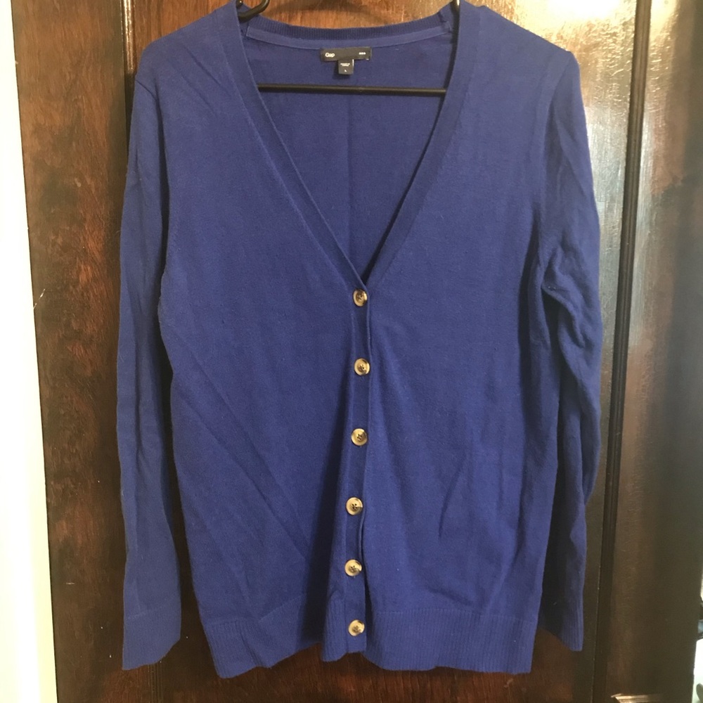 Blue v neck cardigan
